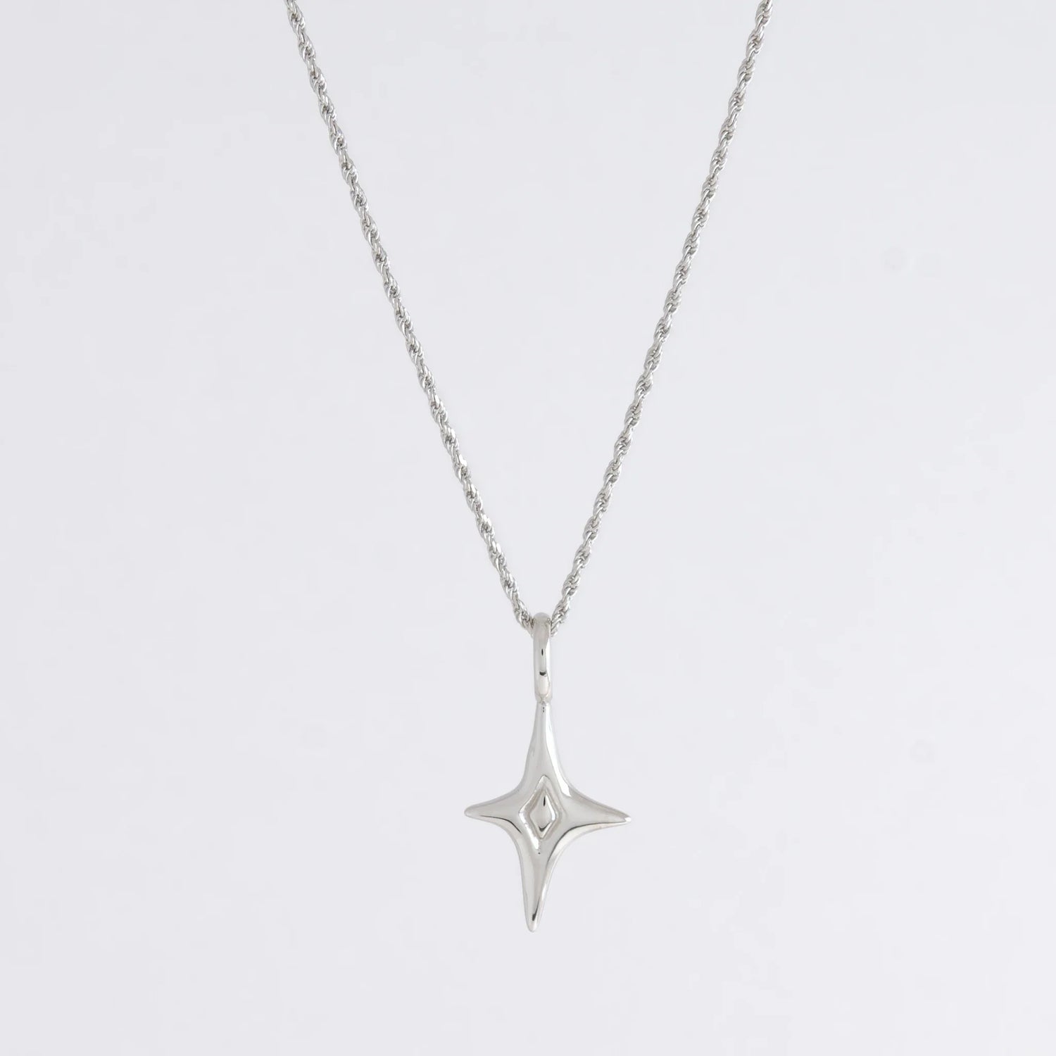 Silver rope chain with a star pendant