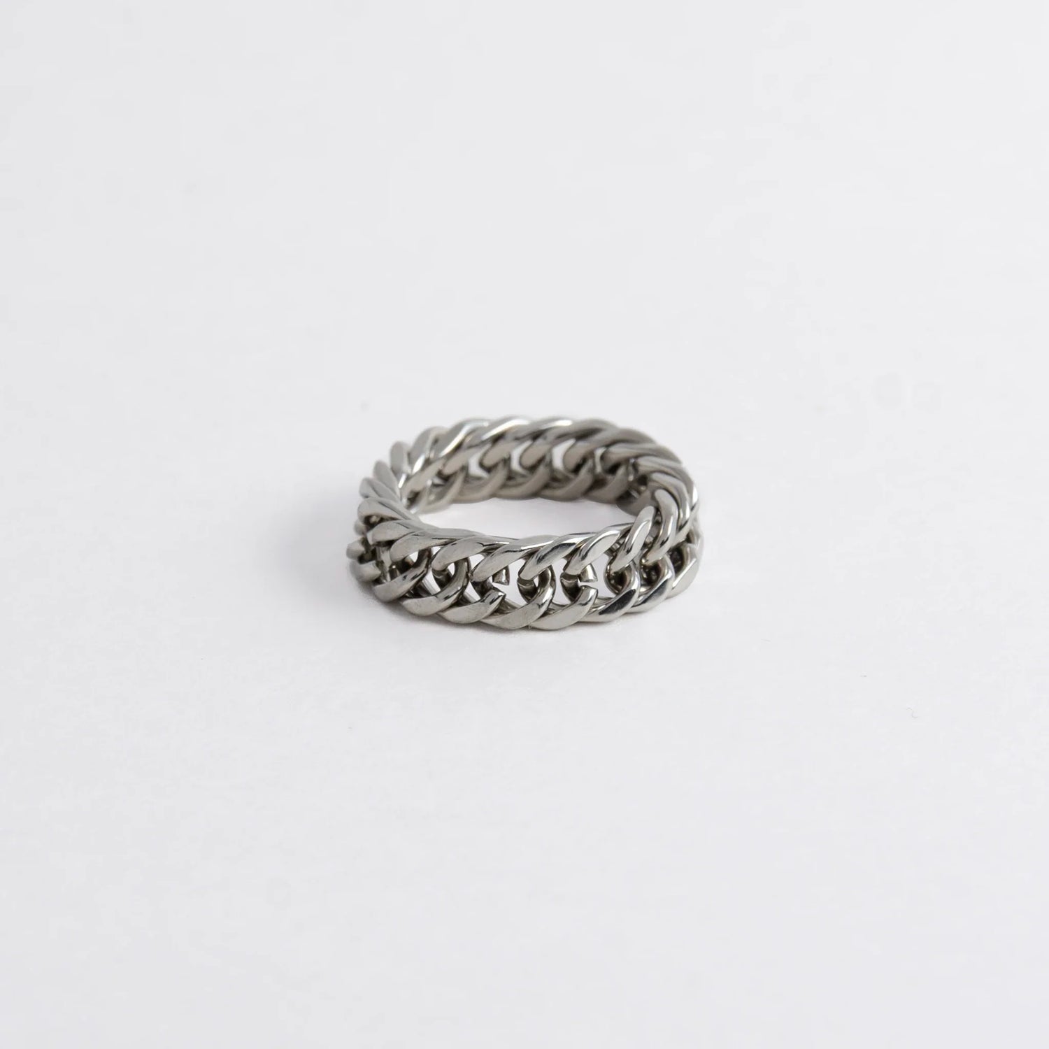 Silver chunky chain ring