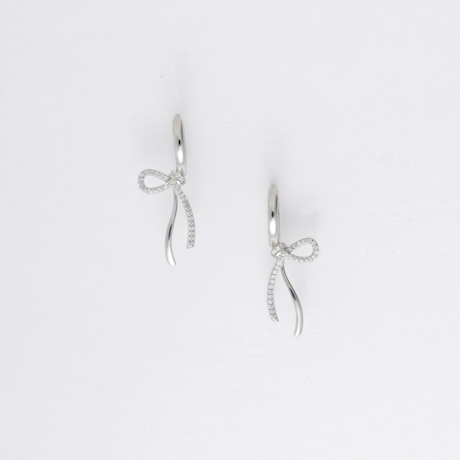Silver ribbon earrings