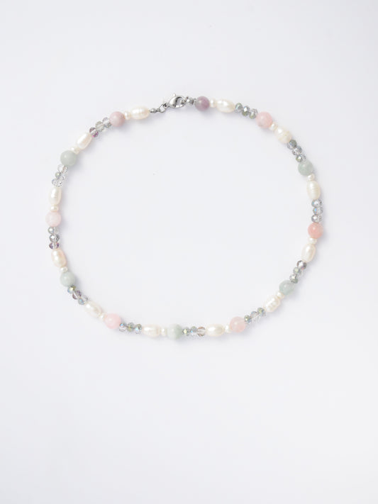 Jade and Pearl Bracelet in Blush