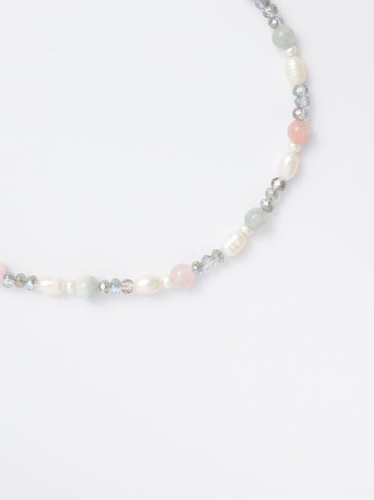 Jade and Pearl Bracelet in Blush