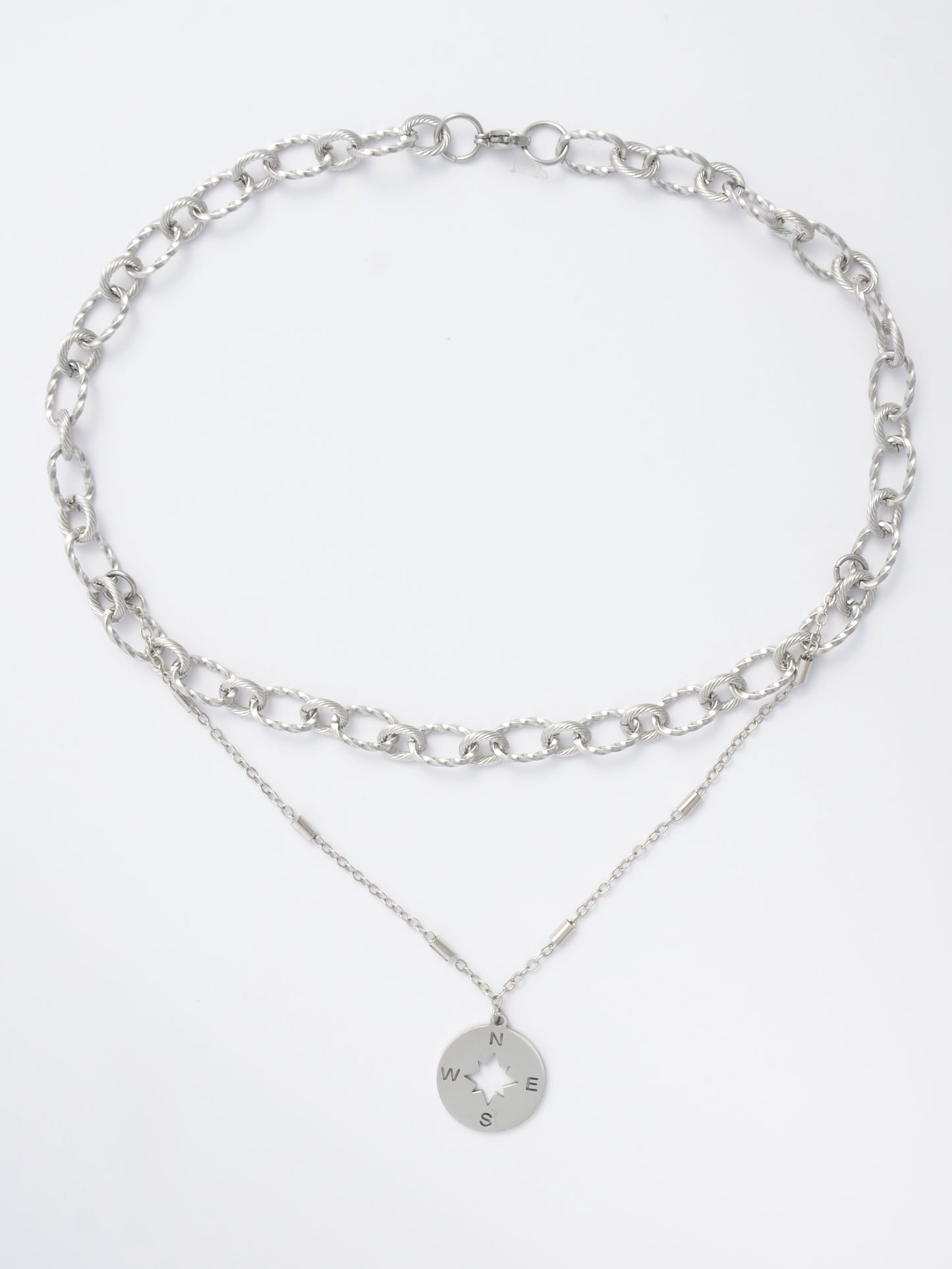 Twisted Paperclip Chain Choker - Direction Set