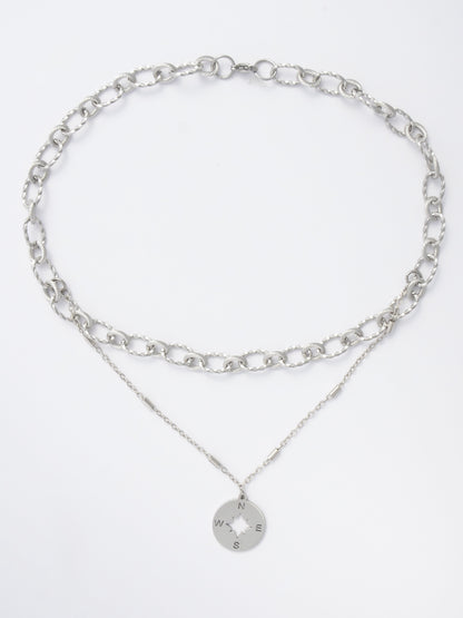 Twisted Paperclip Chain Choker - Direction Set