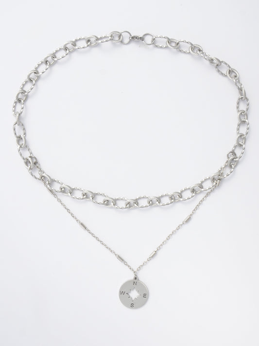 Twisted Paperclip Chain Choker - Direction Set