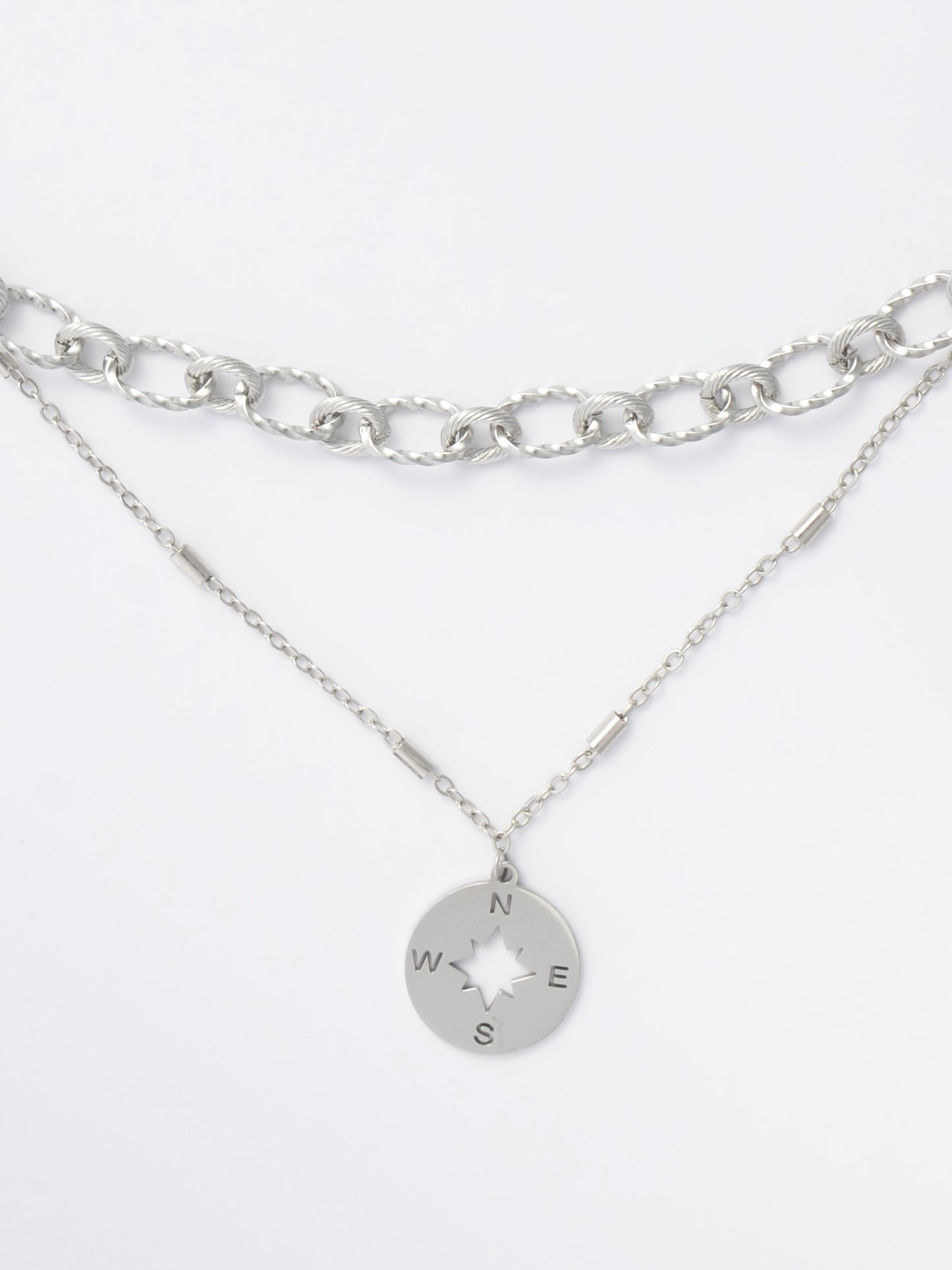 Twisted Paperclip Chain Choker - Direction Set