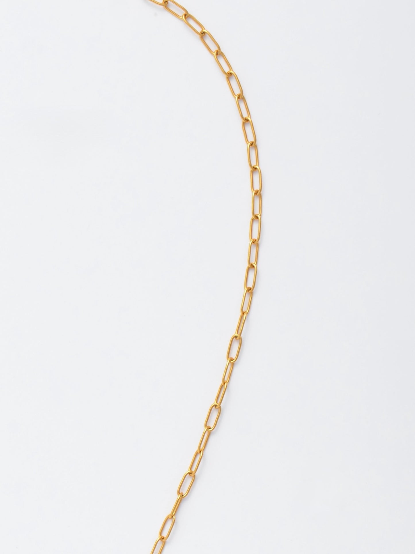 Gold Paperclip Necklace with Toggle Clasp – Pearl Drop Pendant