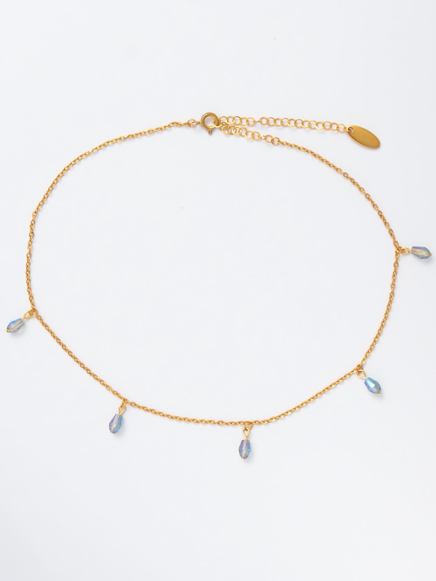 Purple Beaded Choker - Purple raindrop