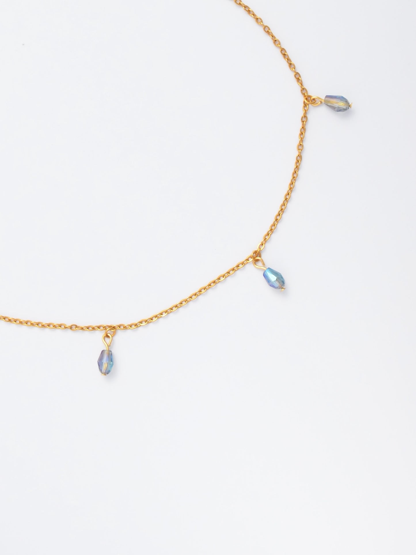 Purple Beaded Choker - Purple raindrop