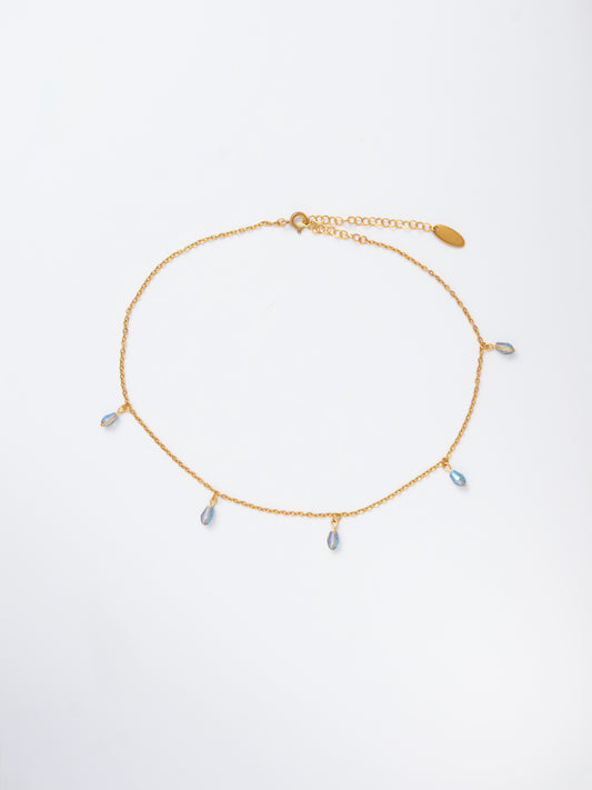 Purple Beaded Choker - Purple raindrop