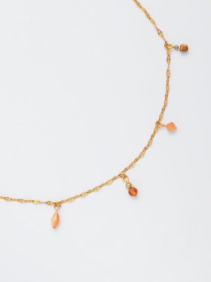 Orange Beaded Choker – Sunfall Orbit
