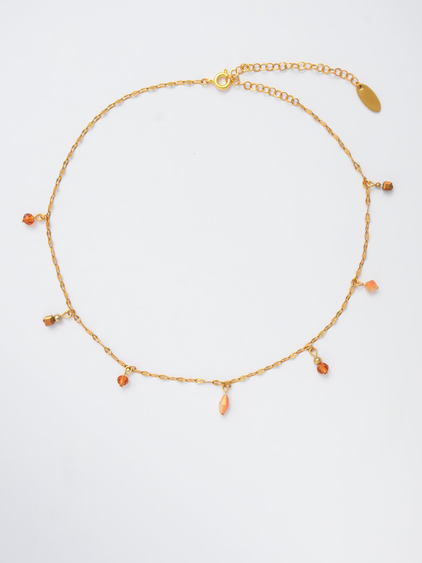 Orange Beaded Choker – Sunfall Orbit