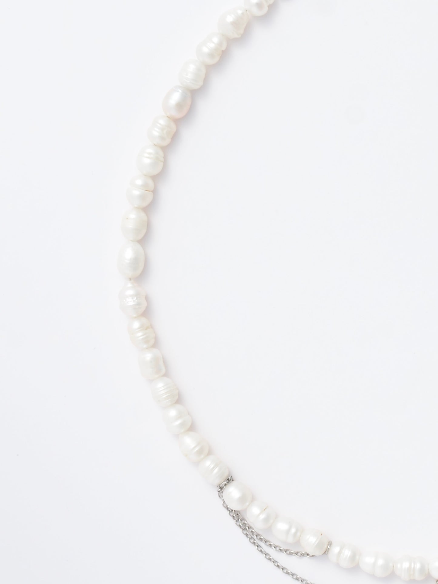 Pearl & Paperclip Asymmetrical Choker - Butterfly Charm & Draped Layers