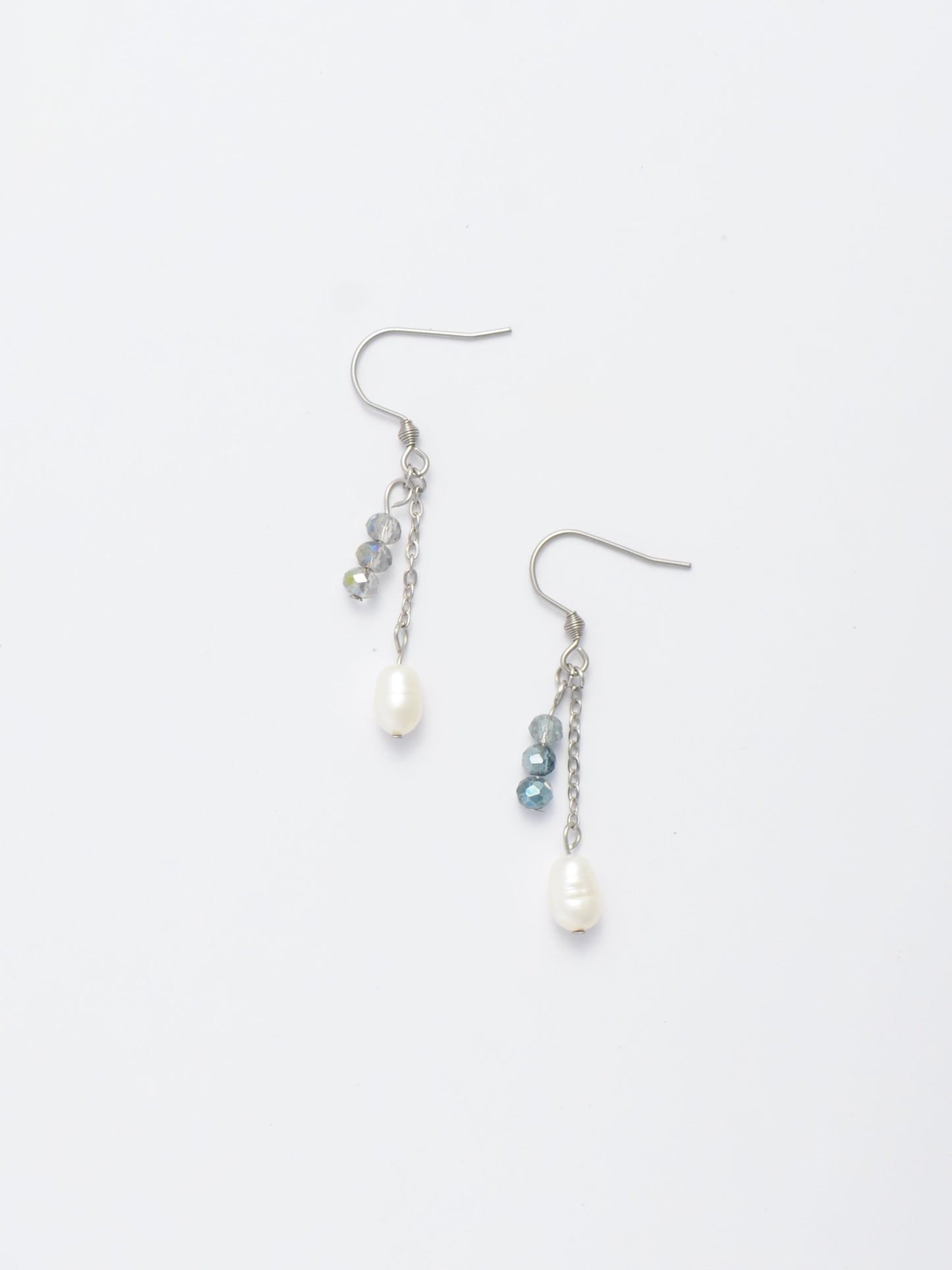 Layered Pearl and Glass Drop Earrings