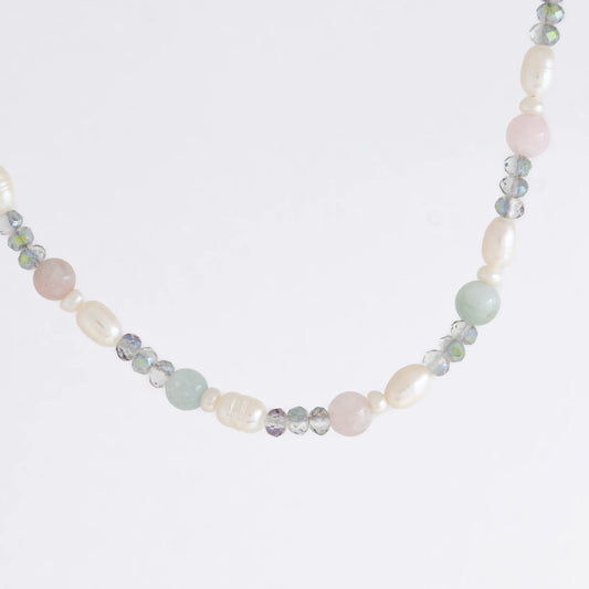 Jade and Pearl Bracelet in Blush