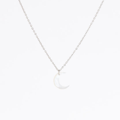Silver Crescent Keeper Pendant Necklace